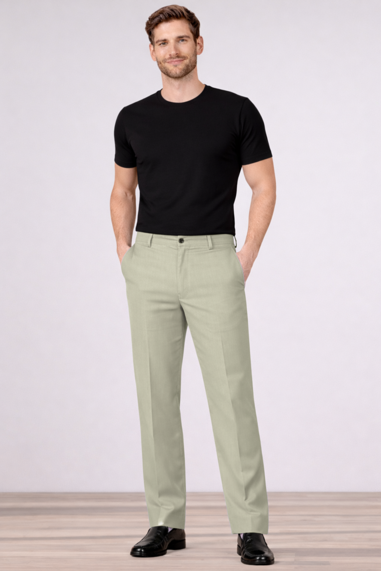 Grey Cotton Lycra Chinos