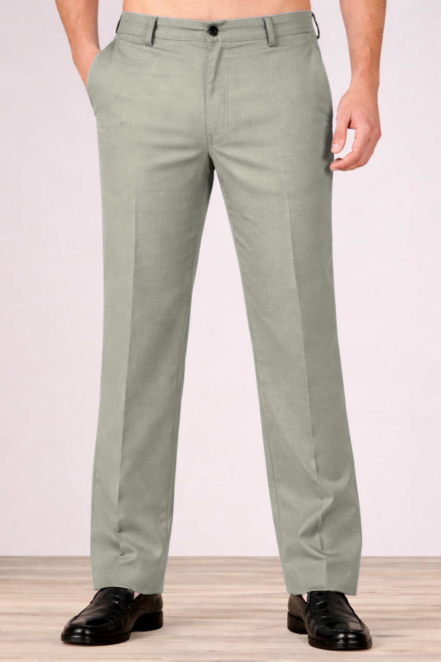 Grey Cotton Lycra Chinos