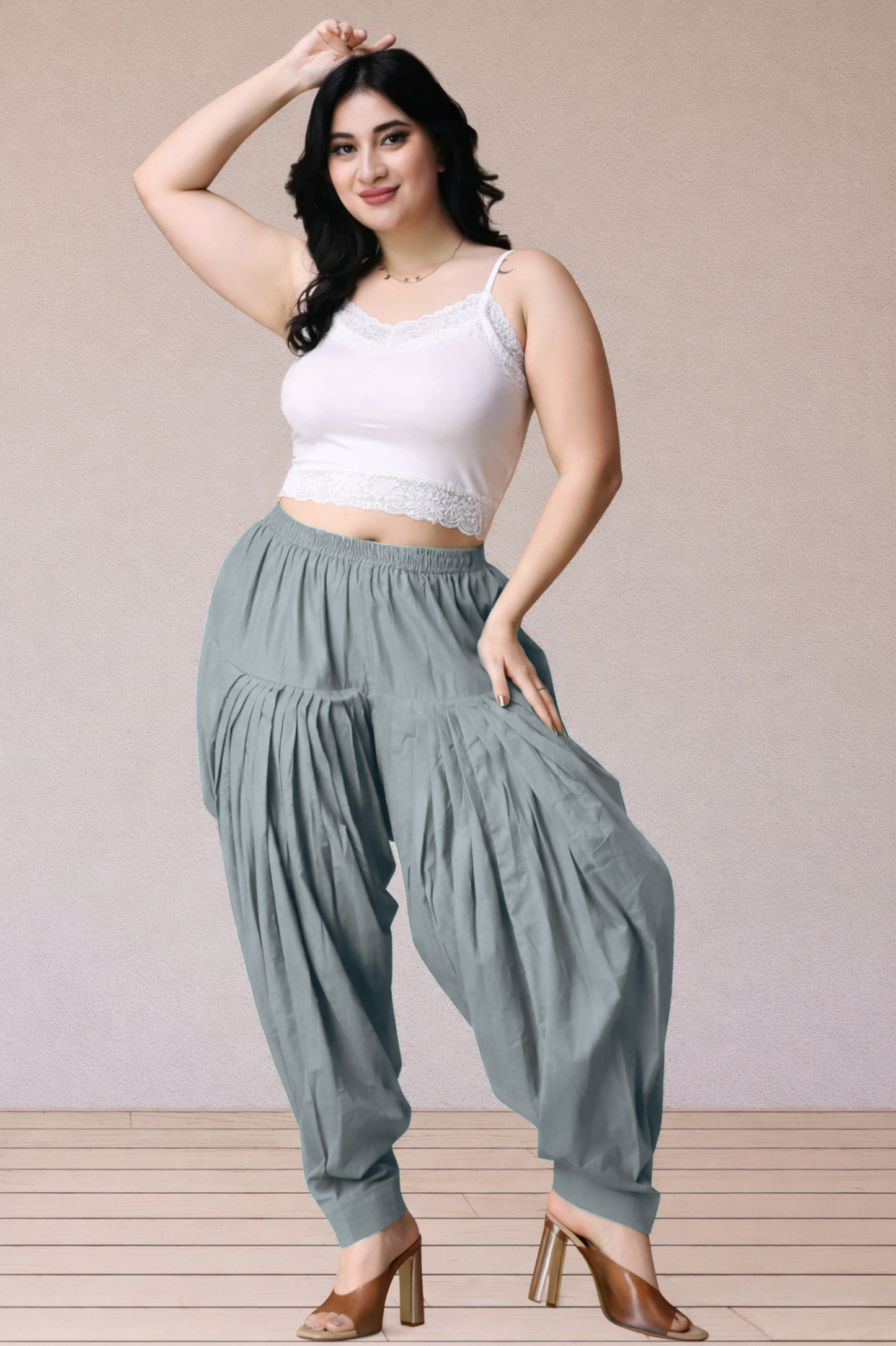Light Grey Cotton Patiala Salwar