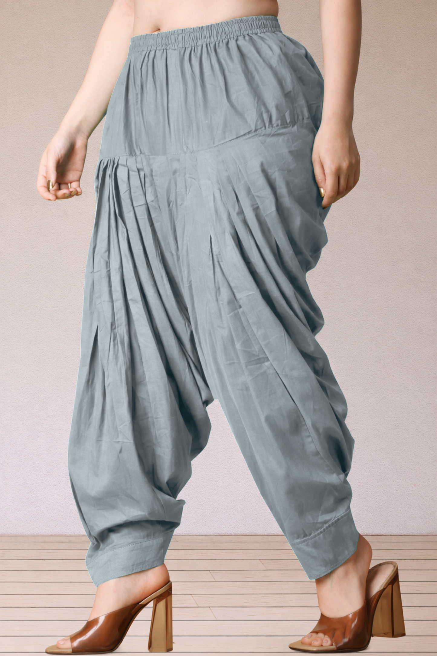 Light Grey Cotton Patiala Salwar
