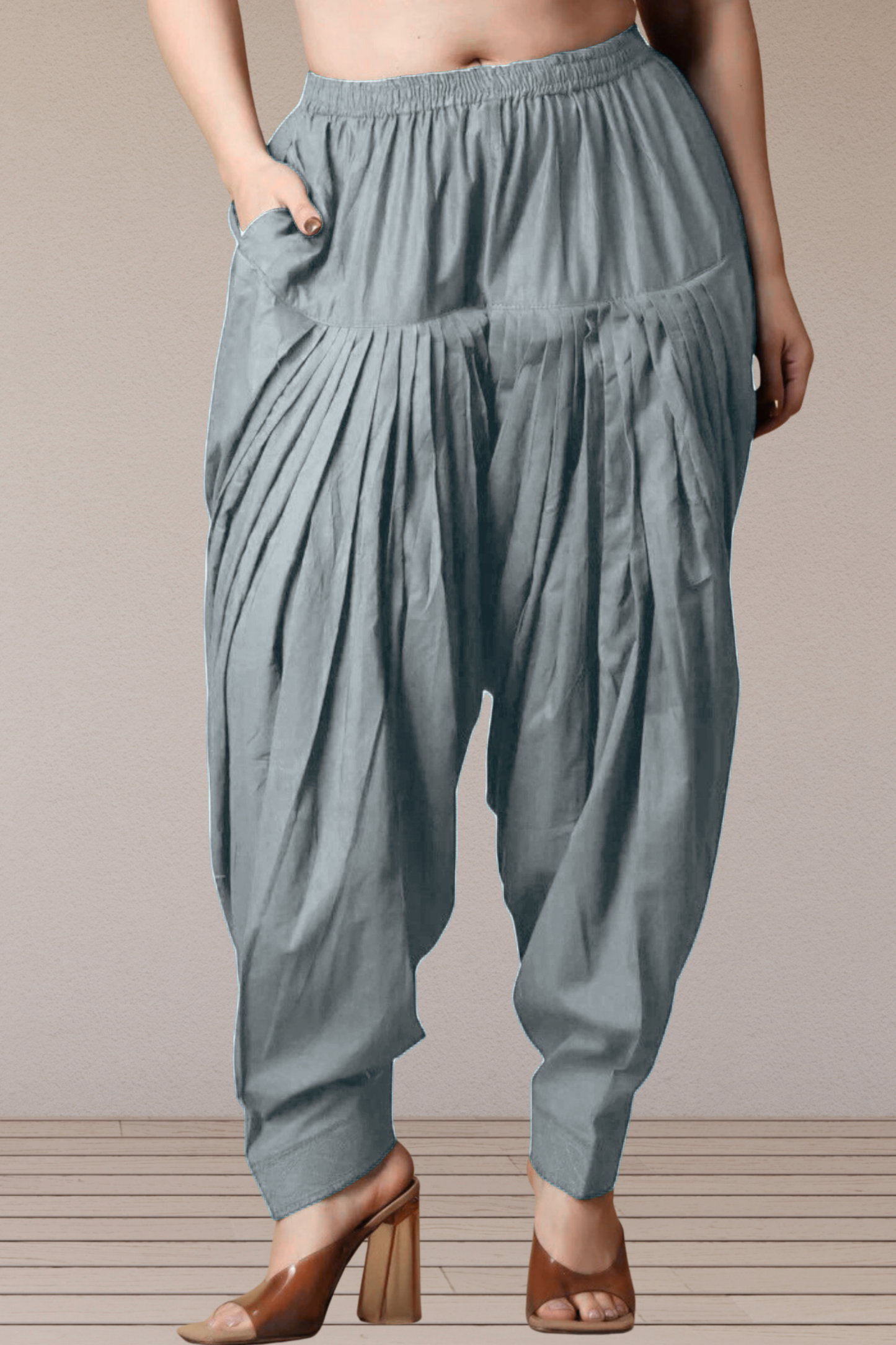 Light Grey Cotton Patiala Salwar