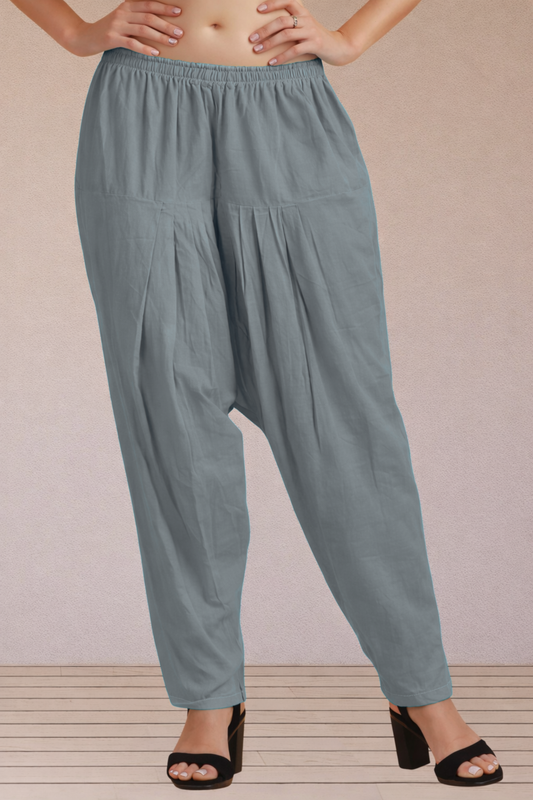 Light Grey Easy Fit Cotton Salwar