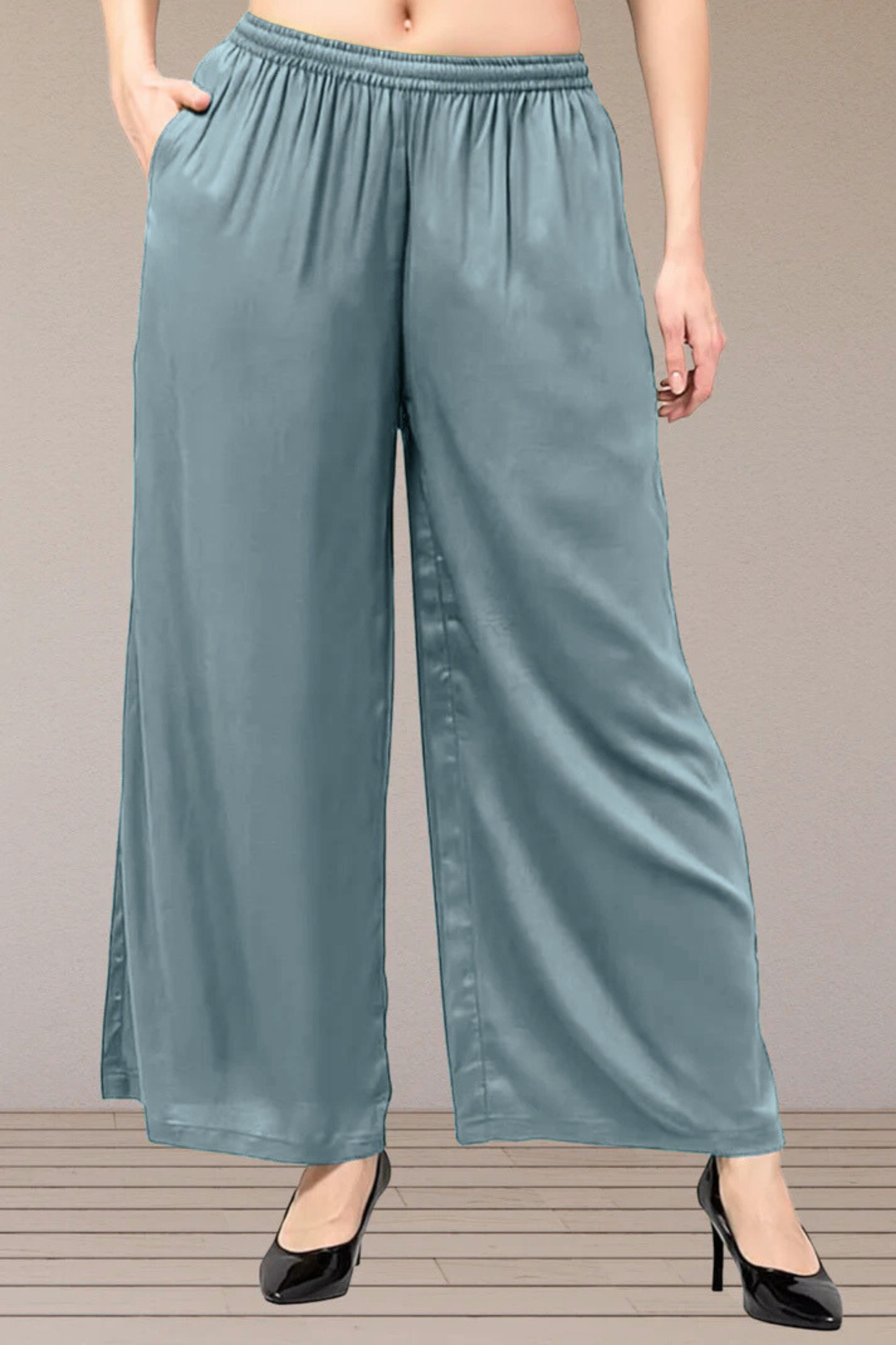 Light Grey Flared Palazzo Pant