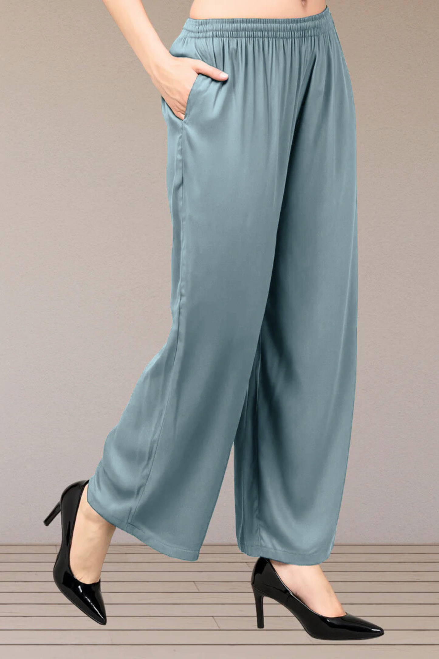 Light Grey Flared Palazzo Pant