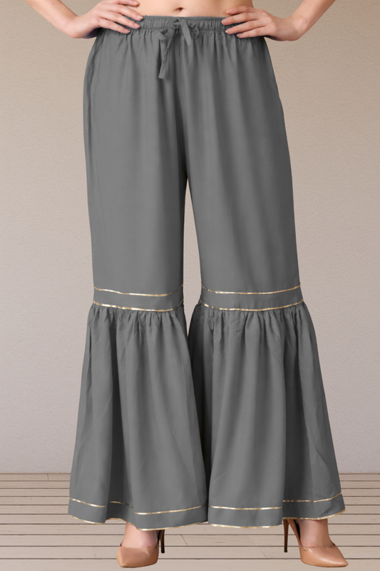 Grey Frilled Rayon Sharara