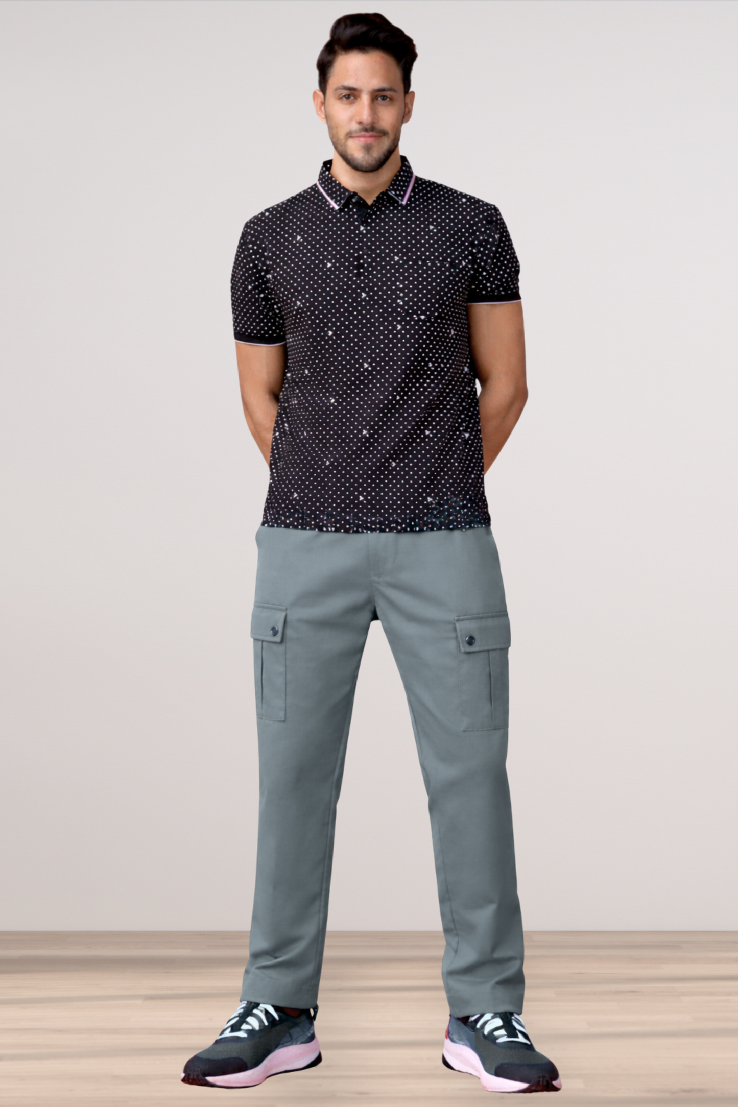 Grey Stretch Cargo - 4 Pocket