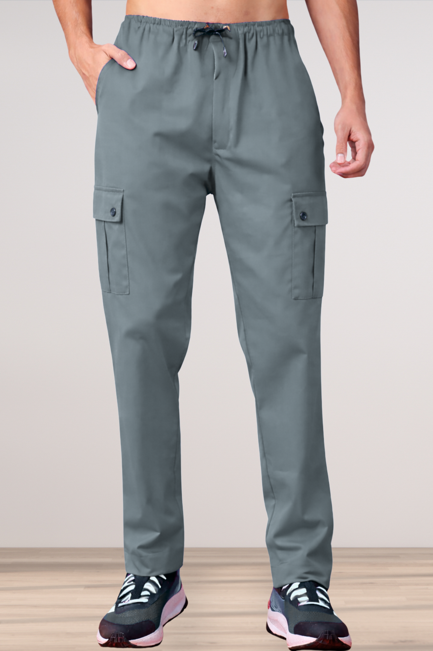 Grey Stretch Cargo - 4 Pocket