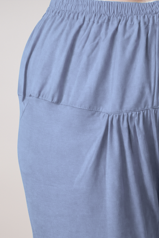 Greyish Blue Cotton Churidar Pants