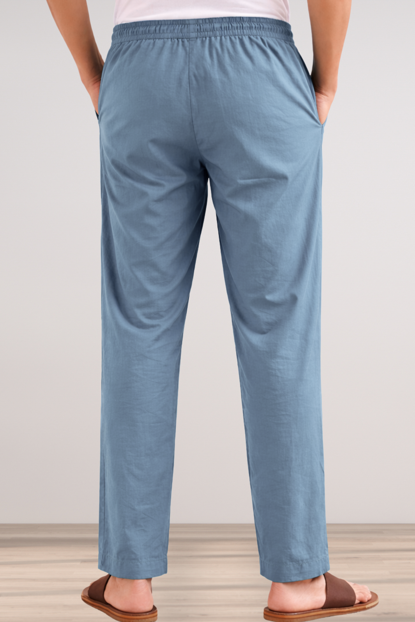 Greyish Blue Cotton Pant Pajama