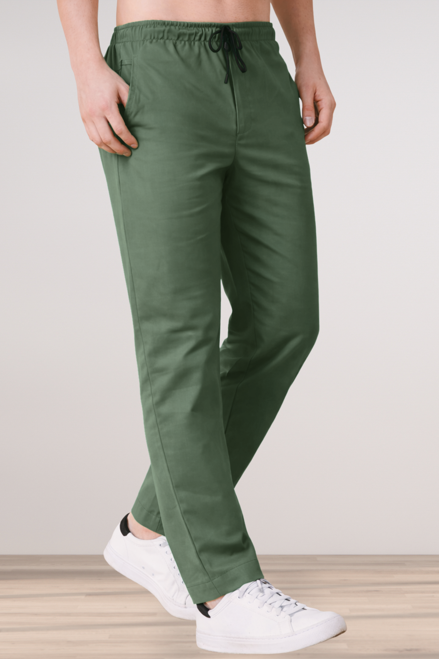 Greyish Green Cotton Cargo - 2 Pocket