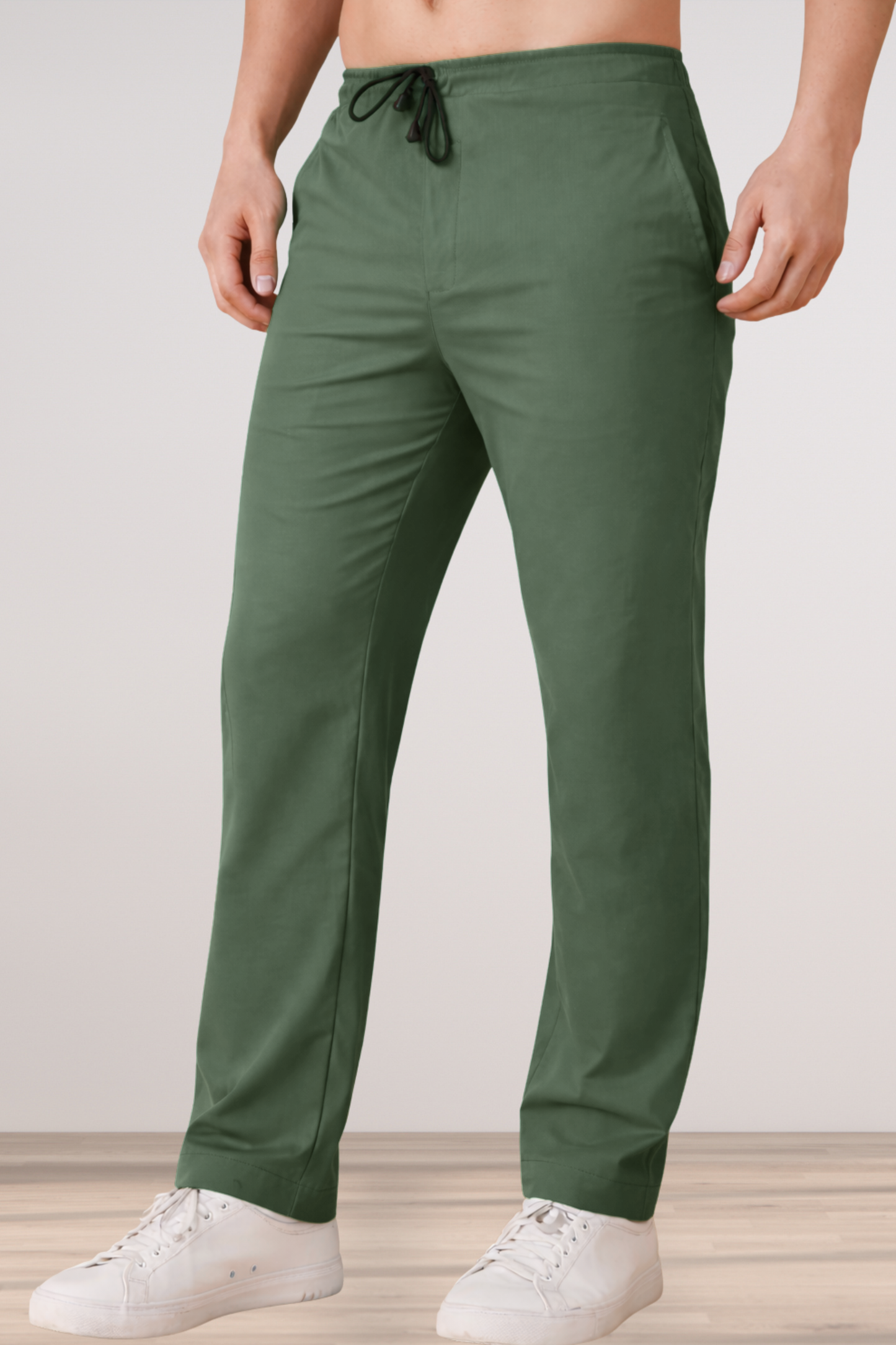 Greyish Green Cotton Cargo - 2 Pocket