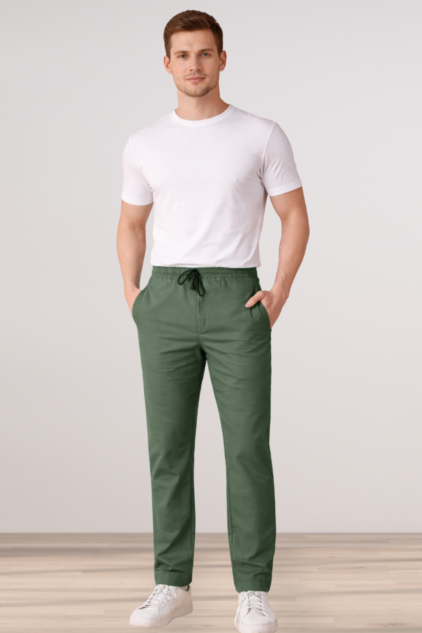 Greyish Green Cotton Cargo - 2 Pocket