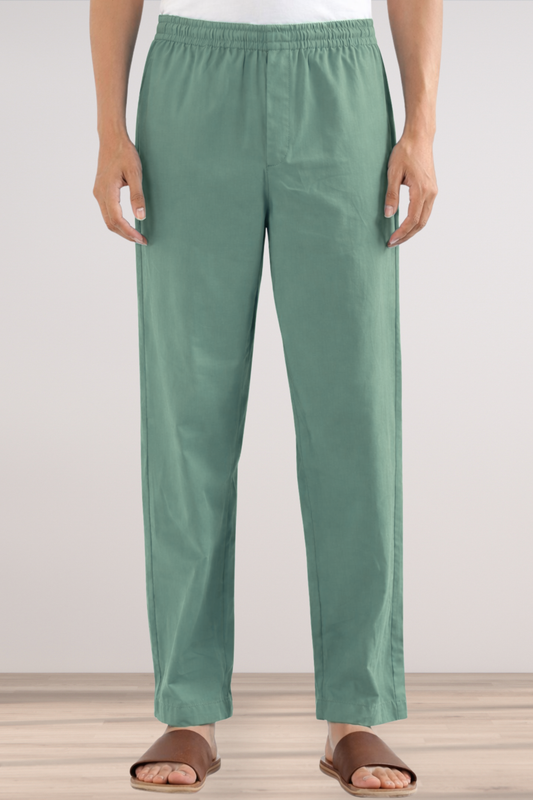 Greyish Green Cotton Pant Pajama