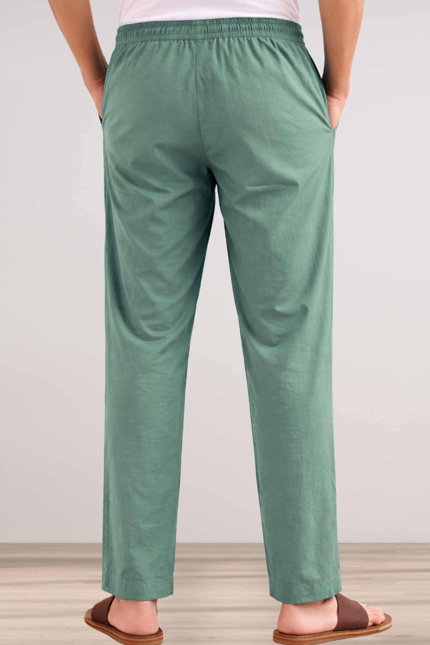 Greyish Green Cotton Pant Pajama