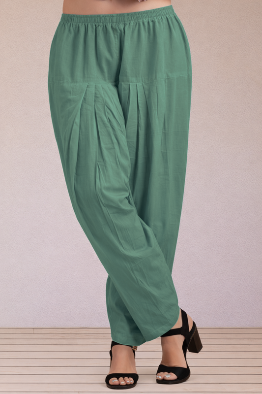 Greyish Green Easy Fit Cotton Salwar