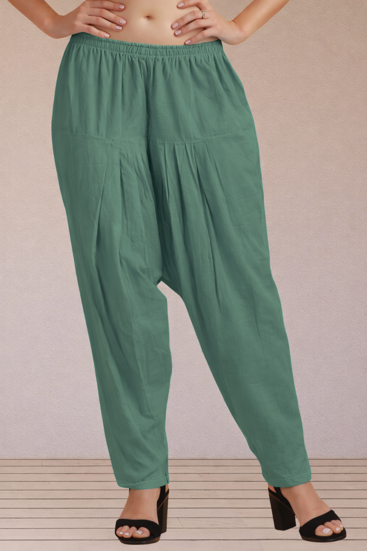 Greyish Green Easy Fit Cotton Salwar