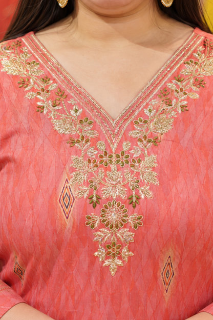 Gulaabi Dhun Muslin Suit Set