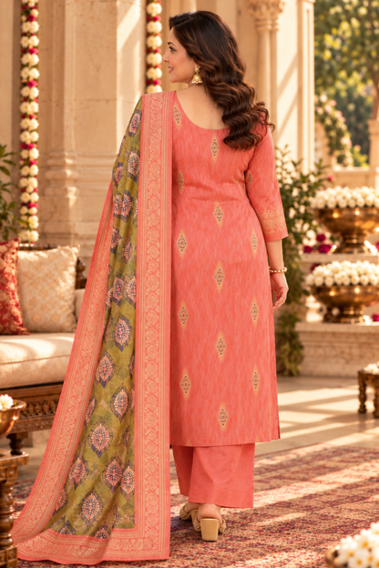 Gulaabi Dhun Muslin Suit Set