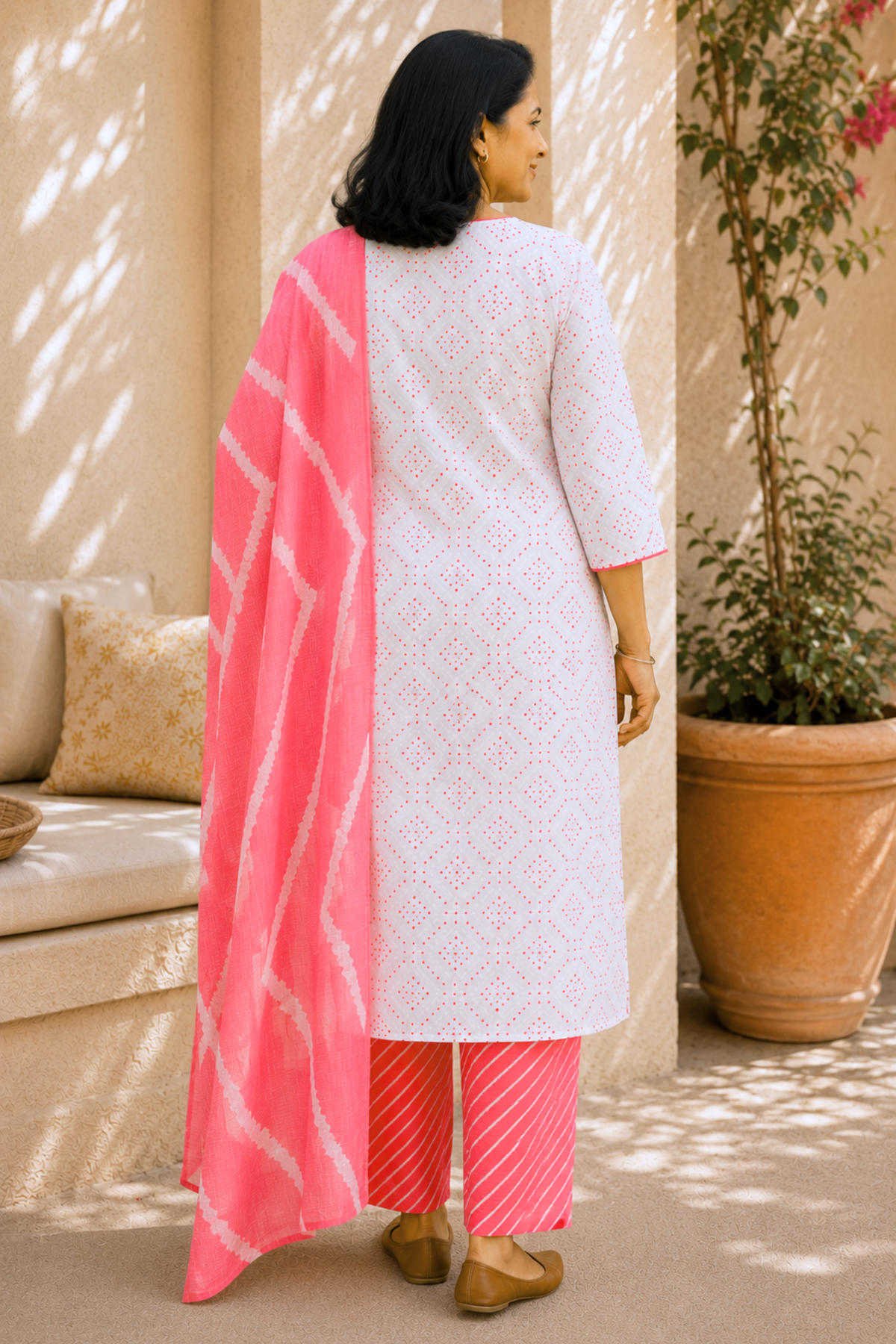 Gulaabi Leher Cotton Suit Set