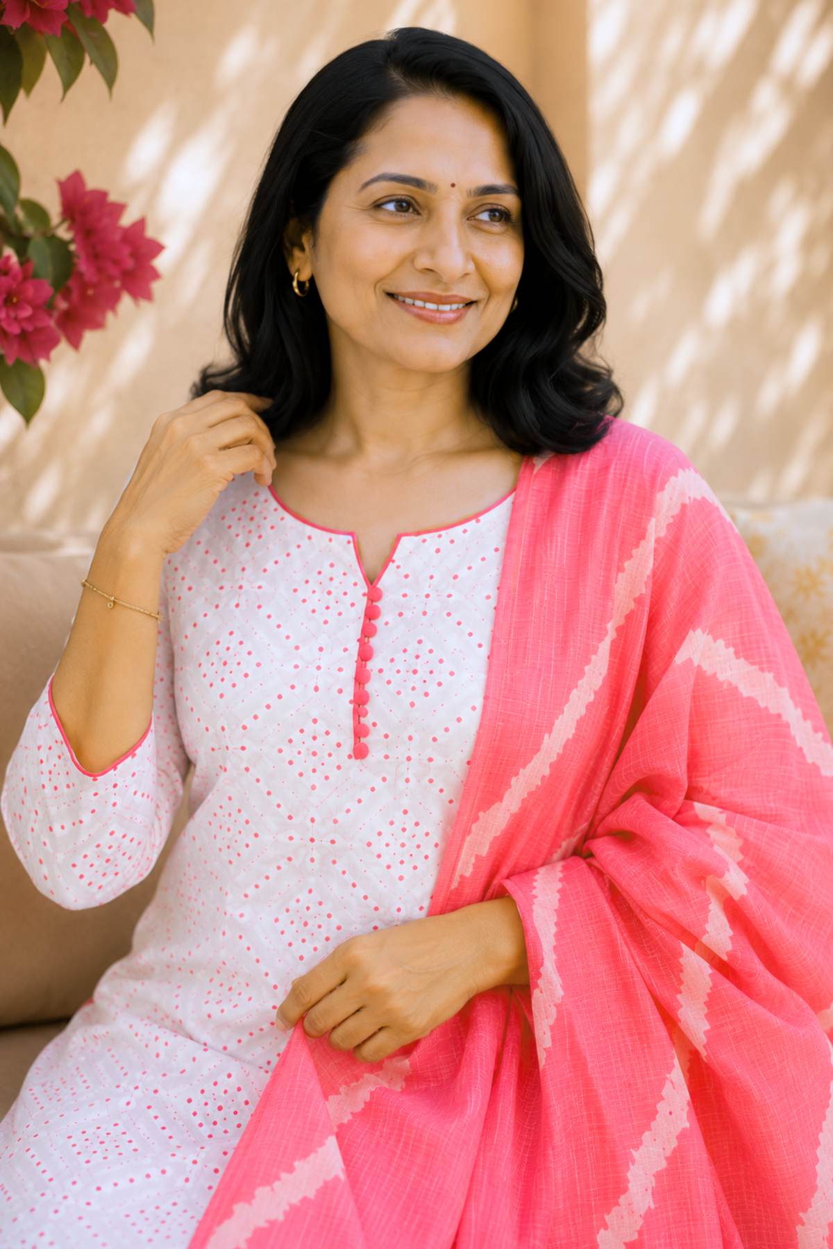 Gulaabi Leher Cotton Suit Set
