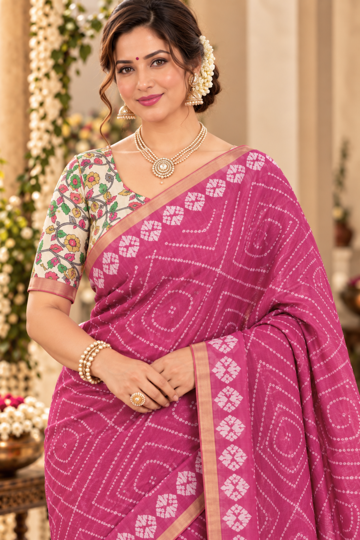 Mrinal Printed Saree With 1.5 Mtr Blouse Piece