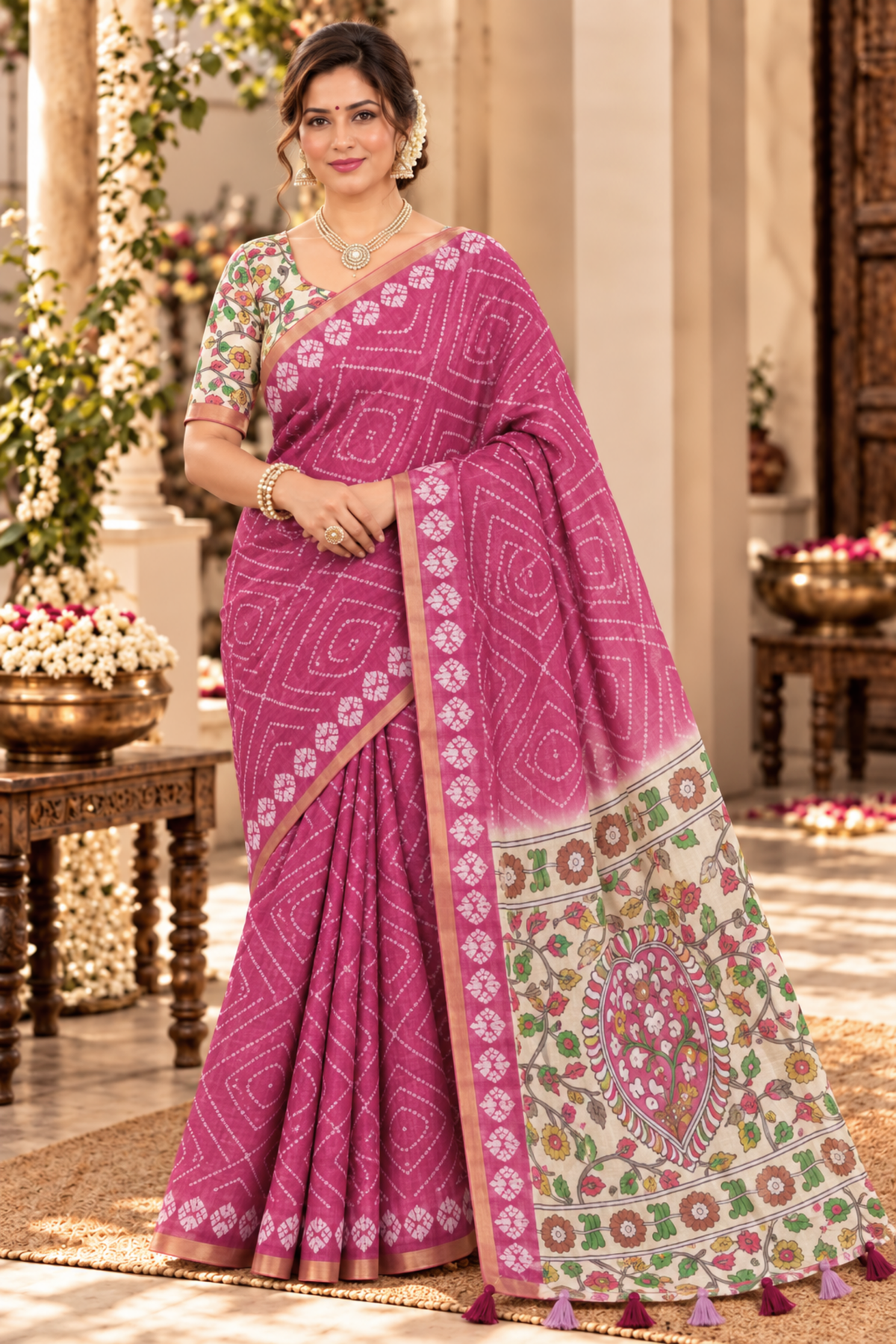 Mrinal Printed Saree With 1.5 Mtr Blouse Piece