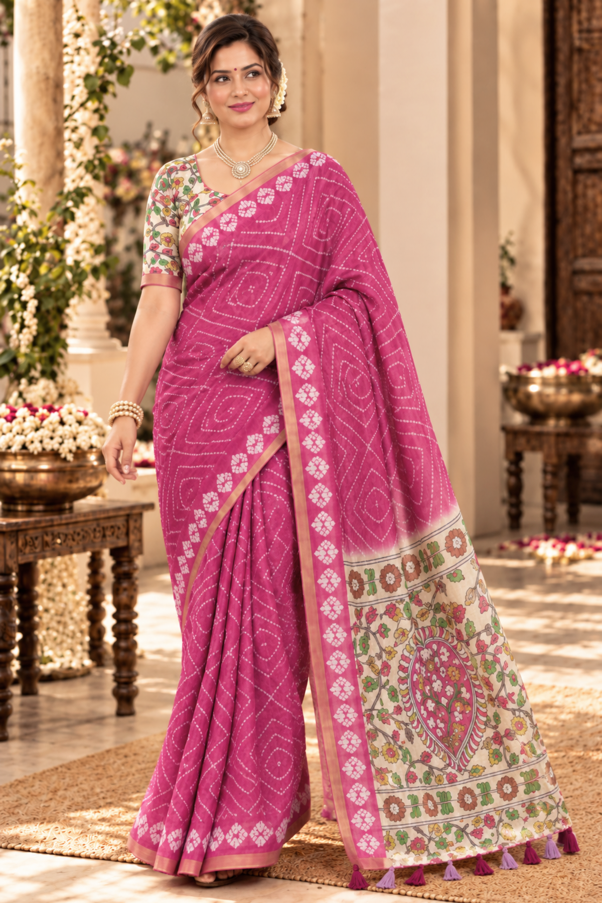 Mrinal Printed Saree With 1.5 Mtr Blouse Piece