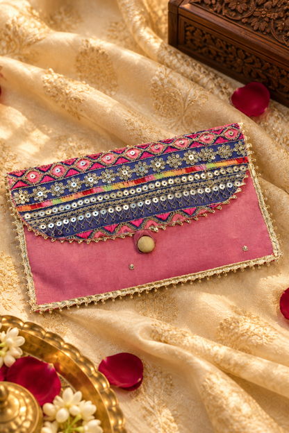 Gulabi Sunehri Handcrafted Shagun Envelope