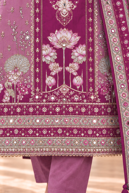 Afsana Karachi Muslin Suit With Aari Work