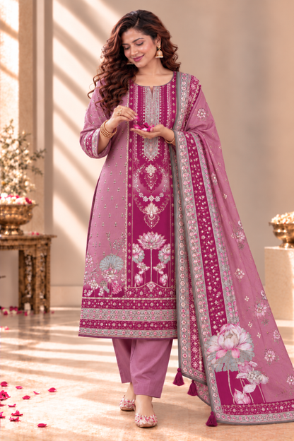 Afsana Karachi Muslin Suit With Aari Work