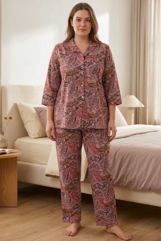 Gulzar Paisley Rayon Night Suit