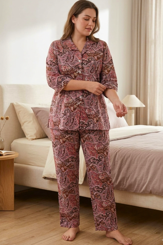 Gulzar Paisley Rayon Night Suit