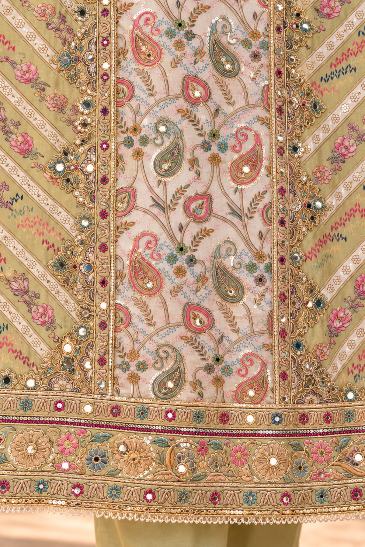 Heena Karachi Muslin Suit With Aari Work