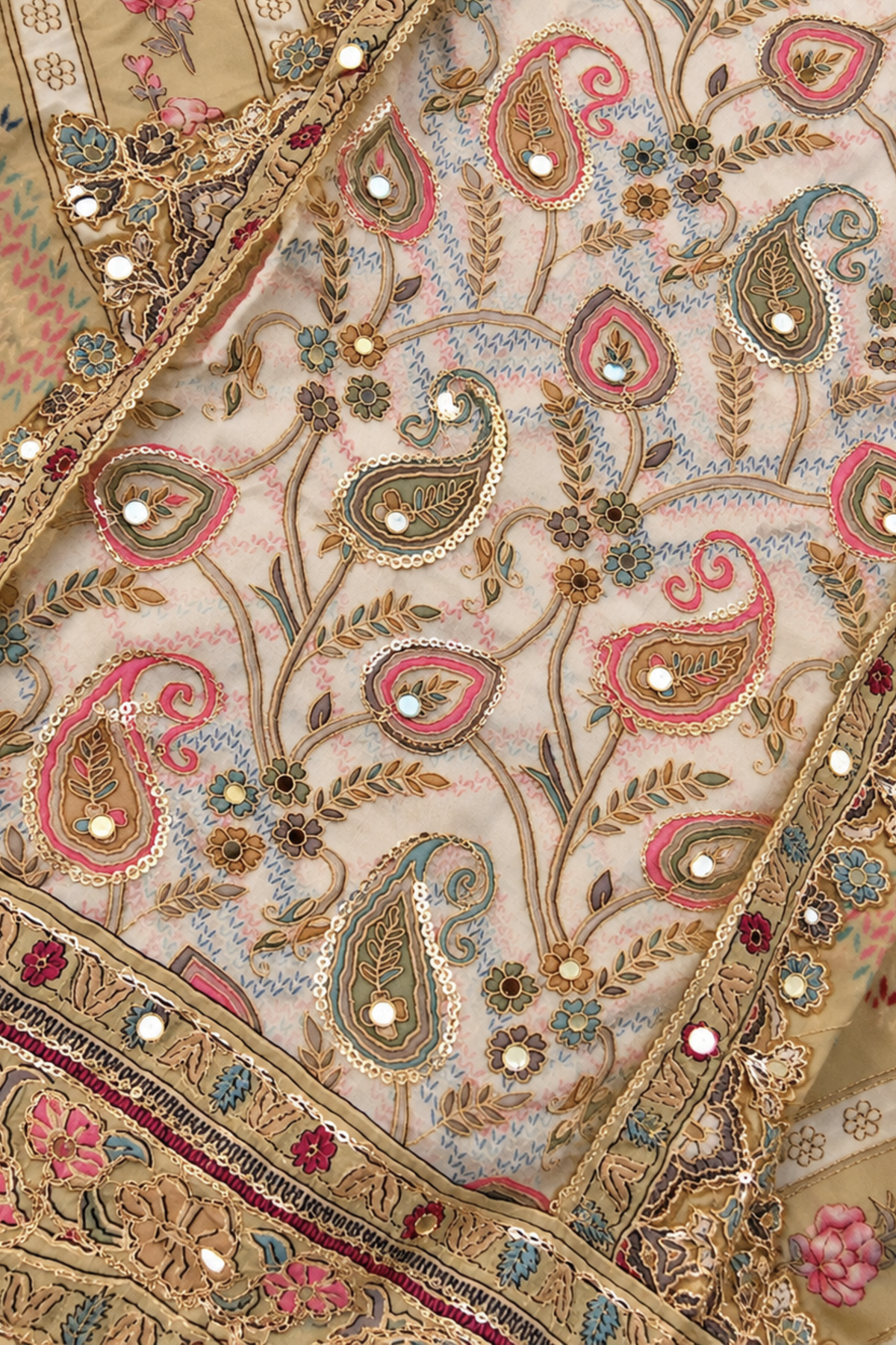 Heena Karachi Muslin Suit With Aari Work