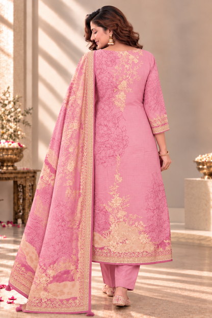 Heer Karachi Muslin Suit With Aari Work