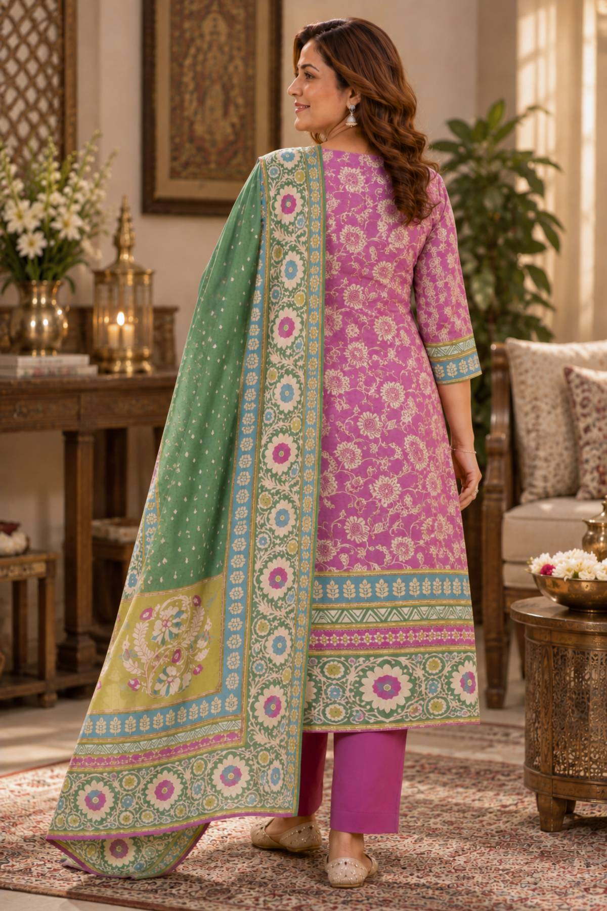 Hina Karachi Muslin Suit with Aari Work