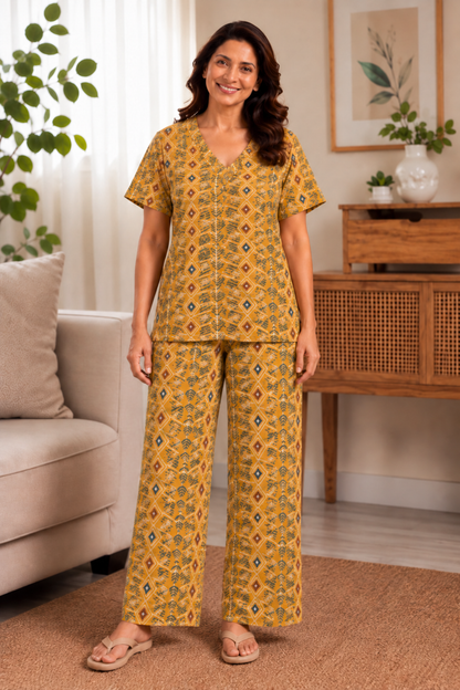 Honey Haze Rayon Night Suit