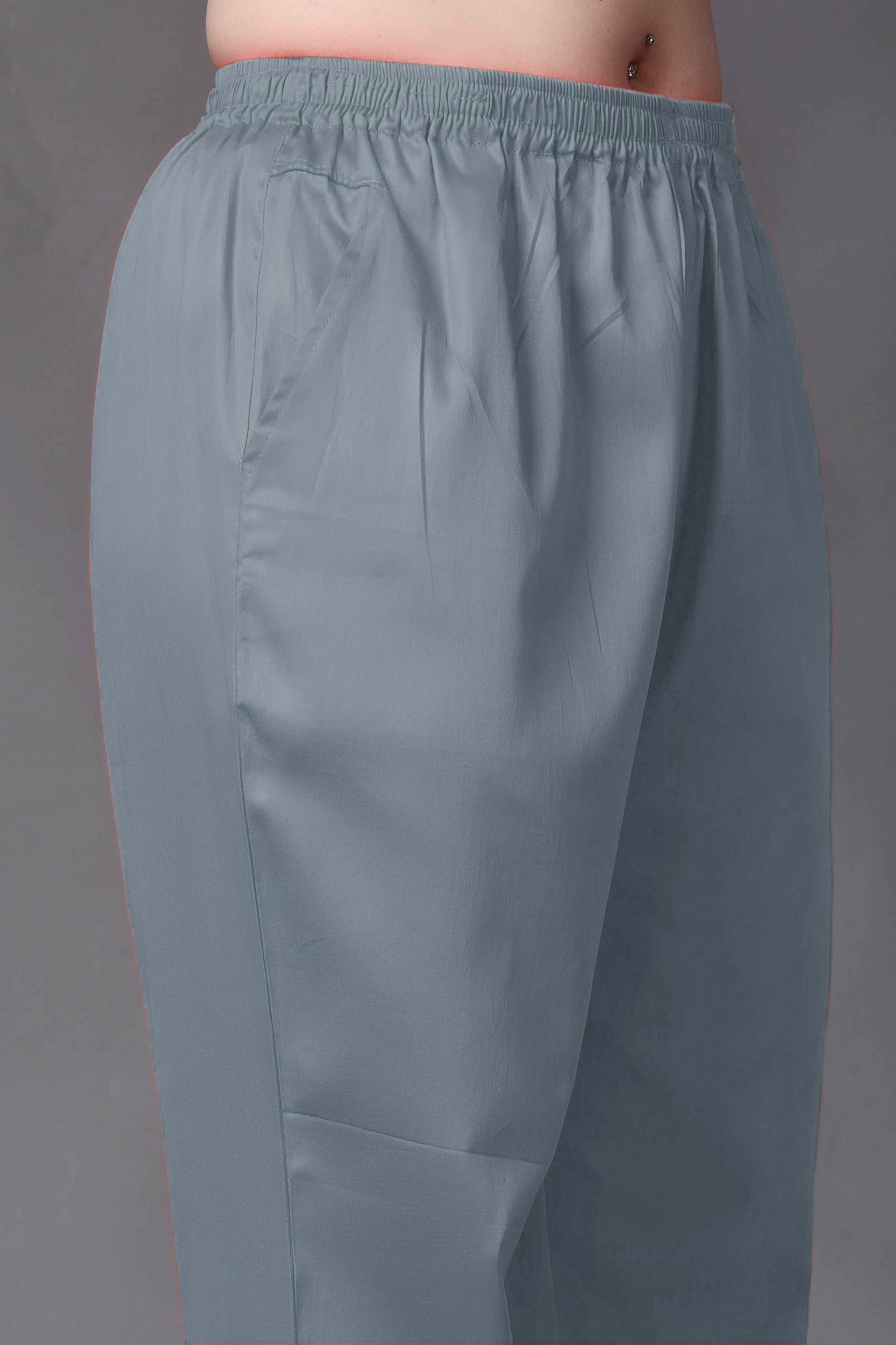 Dark Grey Cotton Metallic Pant Palazzo