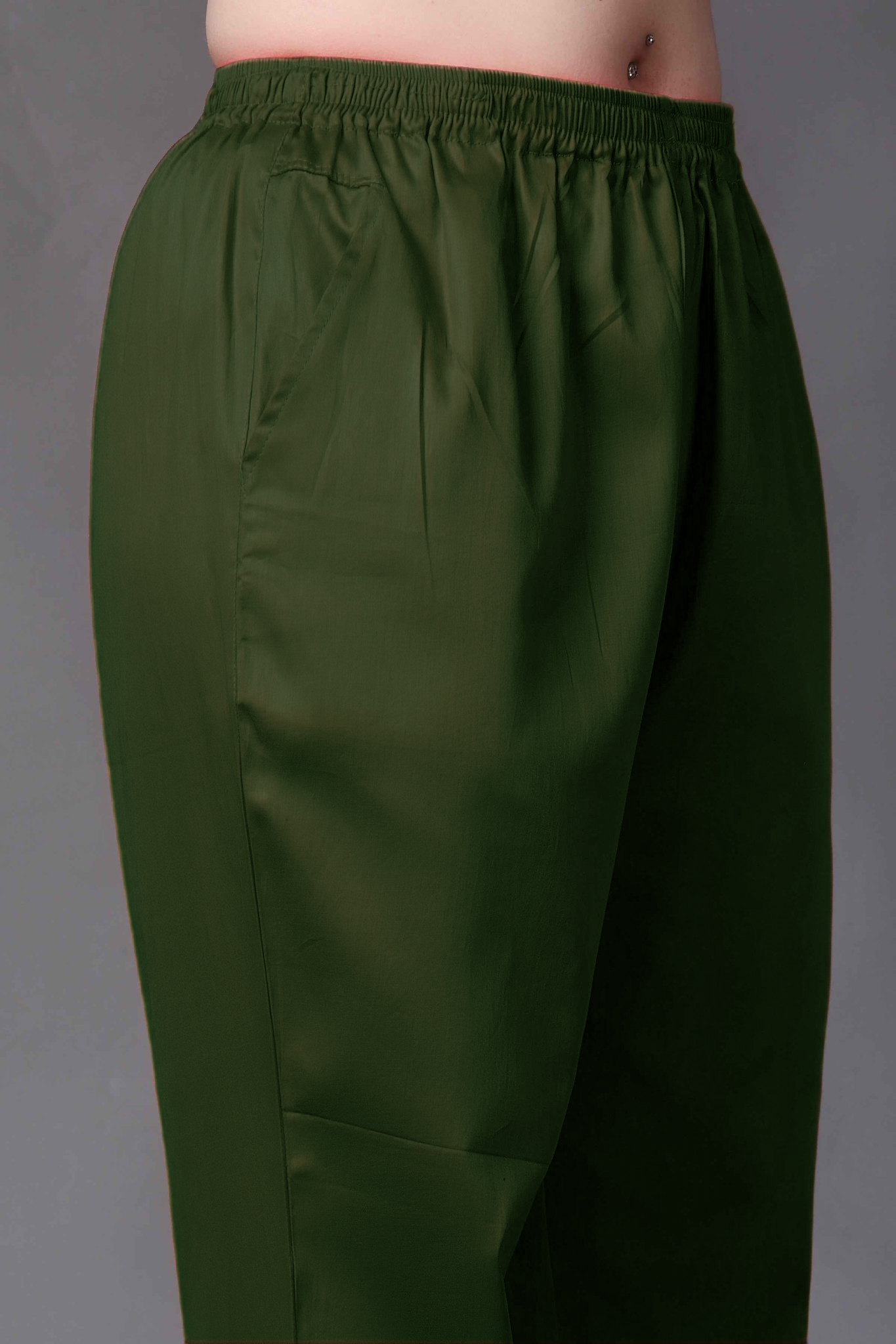 Mehandi Cotton Metallic Pant Palazzo