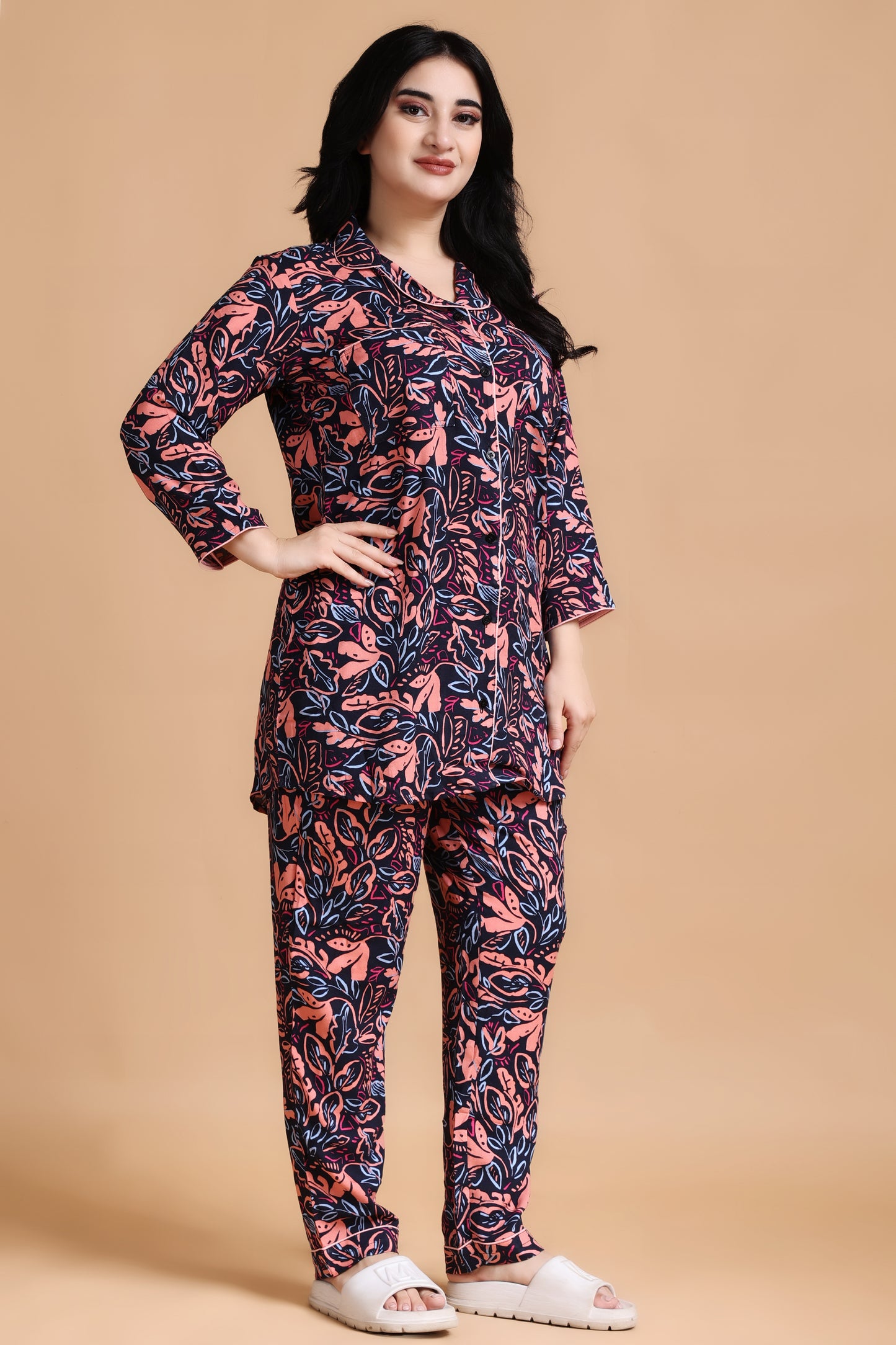 Serene Flora Rayon Night Suit