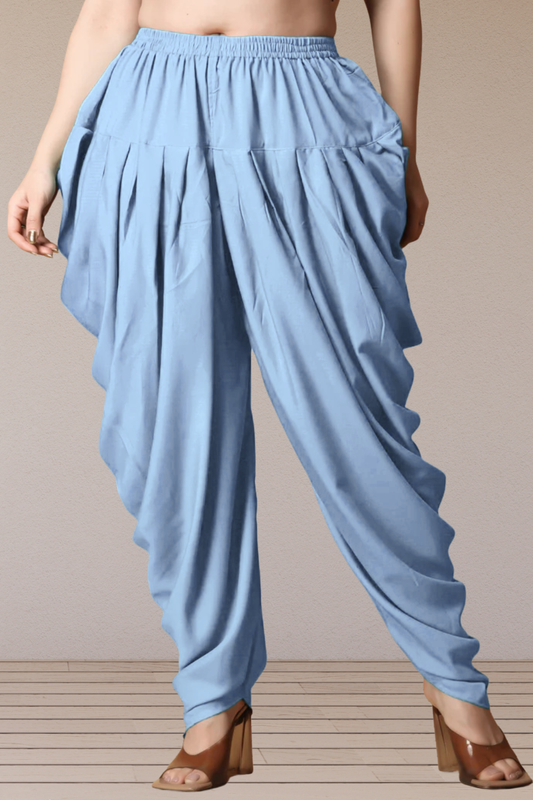 Ice Blue Belted Dhoti Salwar