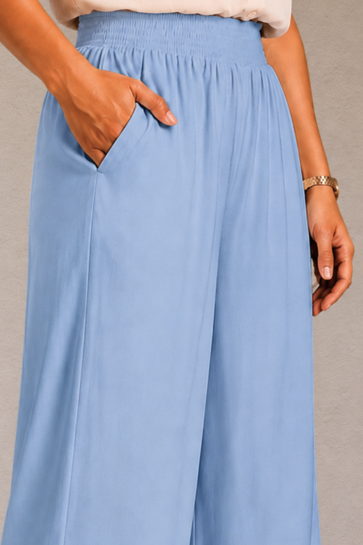 Ice Blue Flared Palazzo Pant