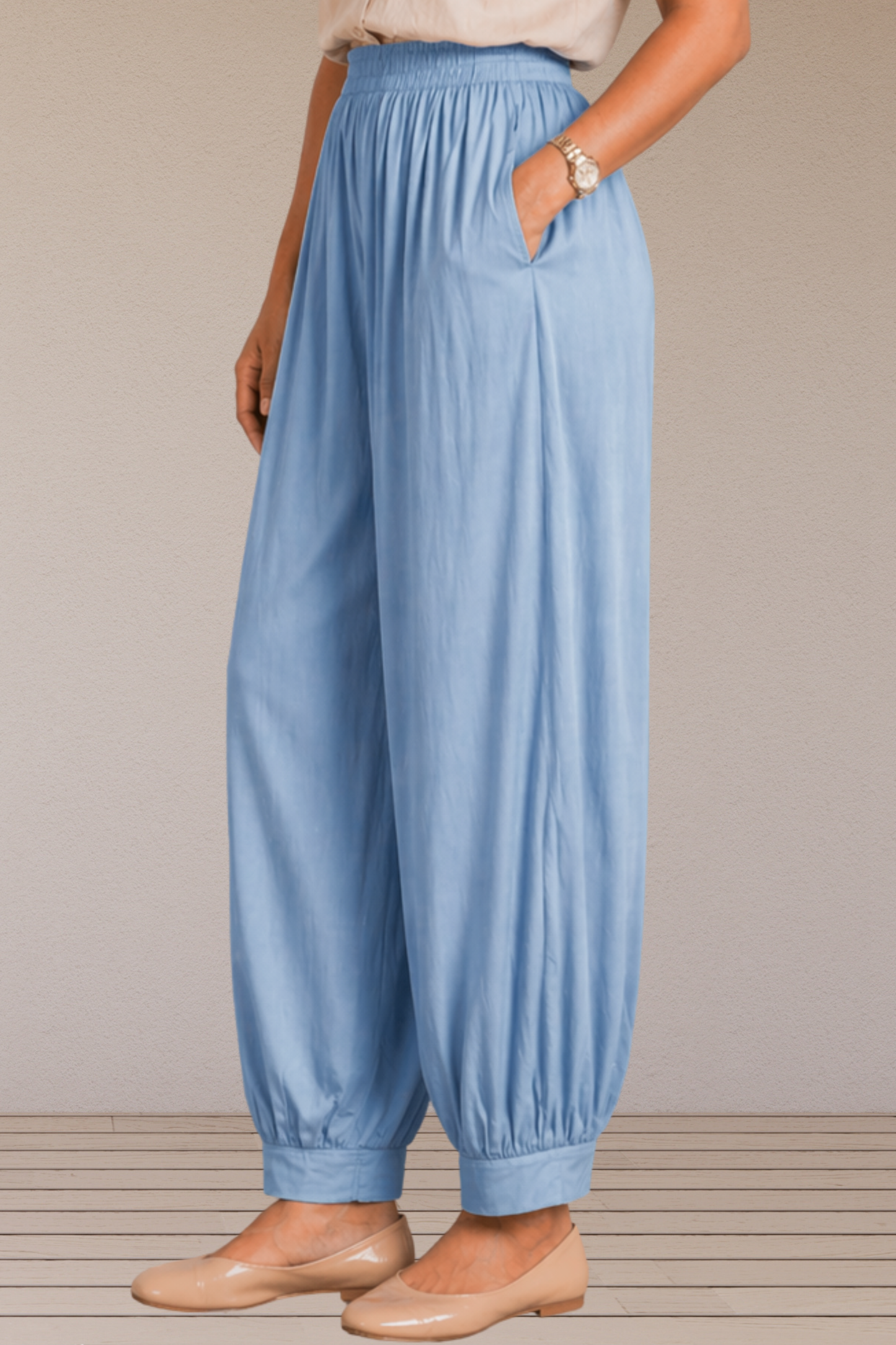 Ice Blue Rayon Afghani Pants