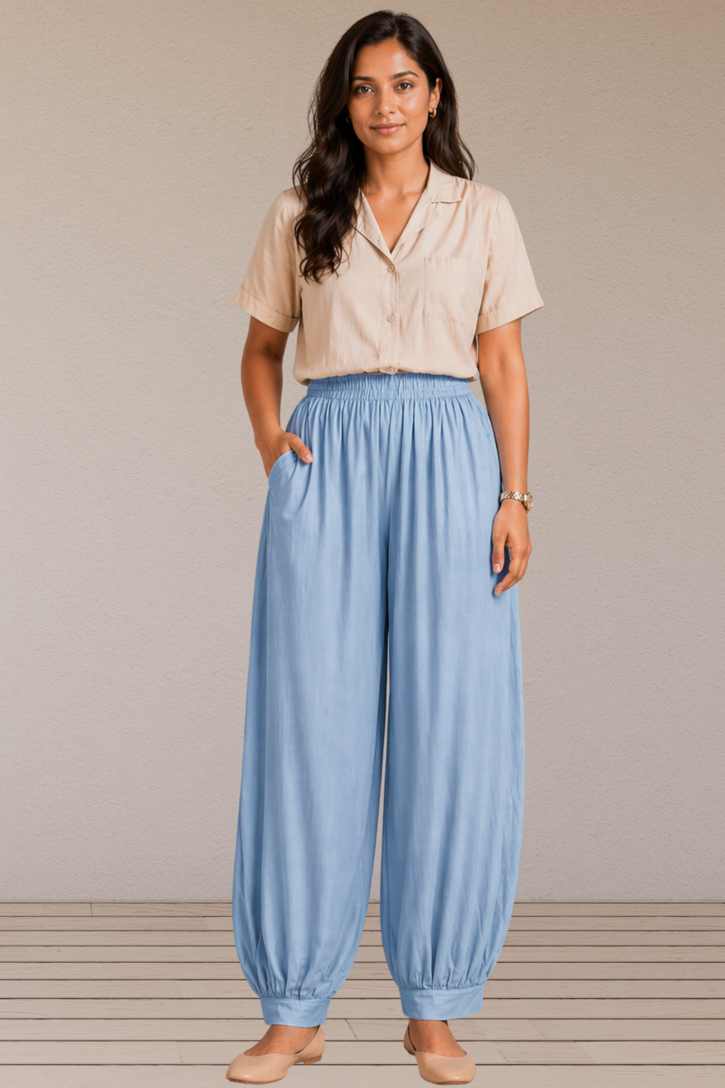 Ice Blue Rayon Afghani Pants