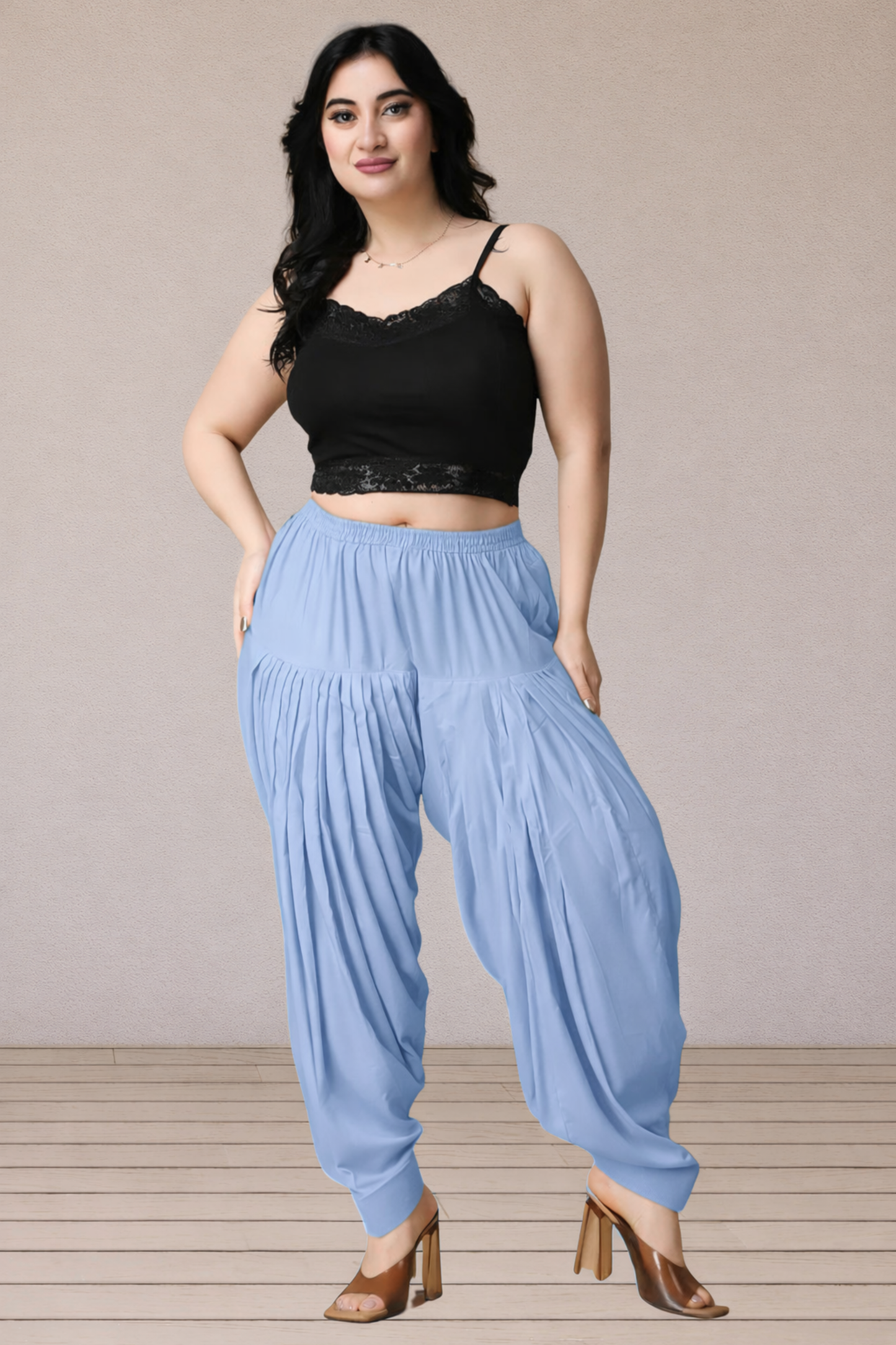 Ice Blue Rayon Patiala Salwar