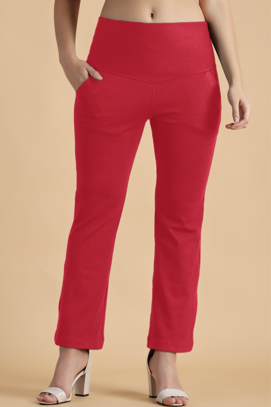 Rosy Red Tummy Tucker Pants