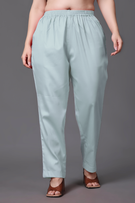 Grey Cotton Metallic Pant Palazzo