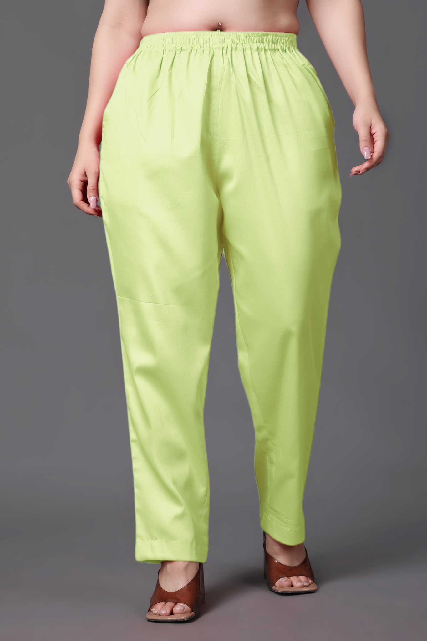 Fluorescent Cotton Metallic Pant Palazzo