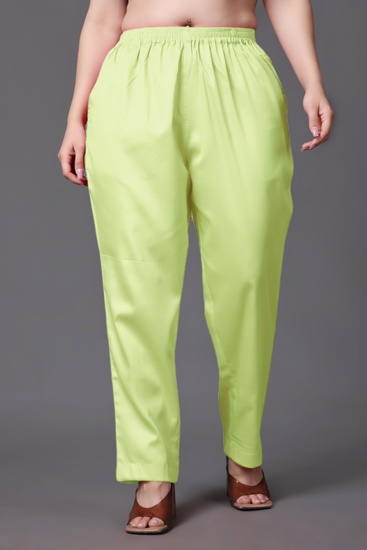 Fluorescent Cotton Metallic Pant Palazzo