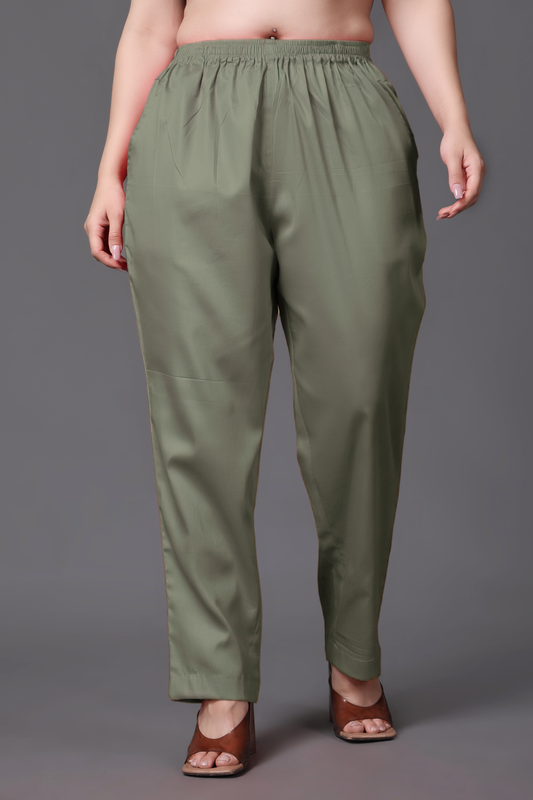 Earthy Brown Cotton Metallic Pant Palazzo